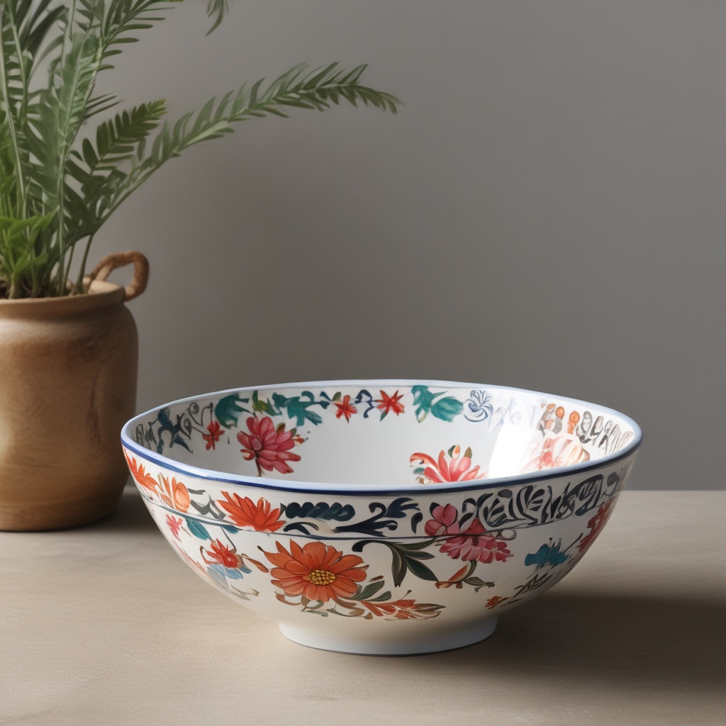 Decorative hand-painted bowl